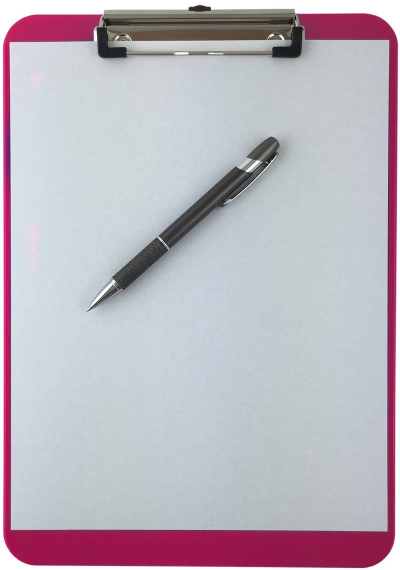 Trade Quest Plastic Clipboard Opaque Color Letter Size Low Profile Clip (Pack of 6) (Pink) - Image 3